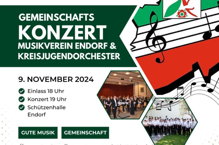 Gemeinschaftskonzert des Musikvereins Endorf und Kreisjugendorchesters